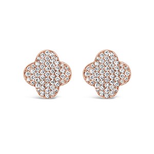 18K Pavé Diamond Clover Shape Earrings